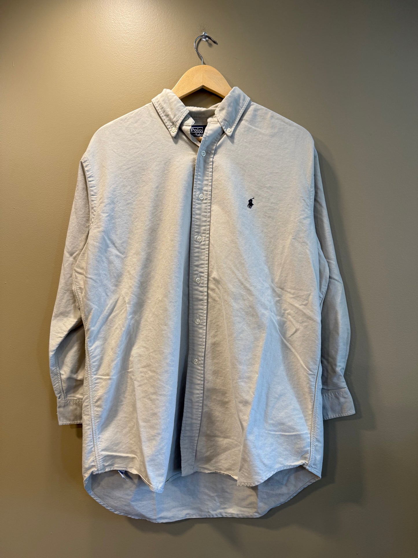 Vintage Polo Ralph Lauren Beige Button-Up Shirt- XL