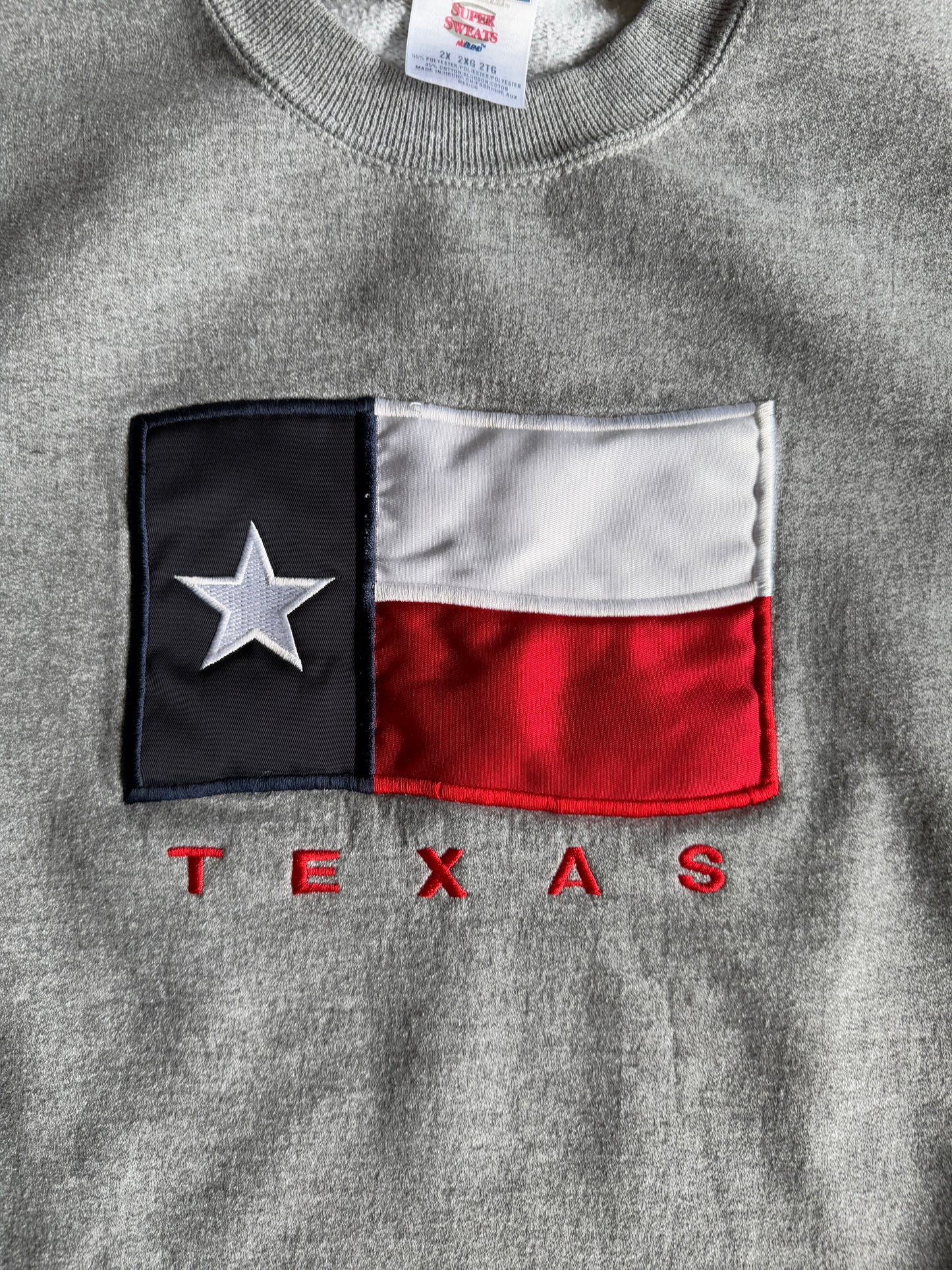 Vintage Texas State Flag Gray Crewneck Sweatshirt- XXL