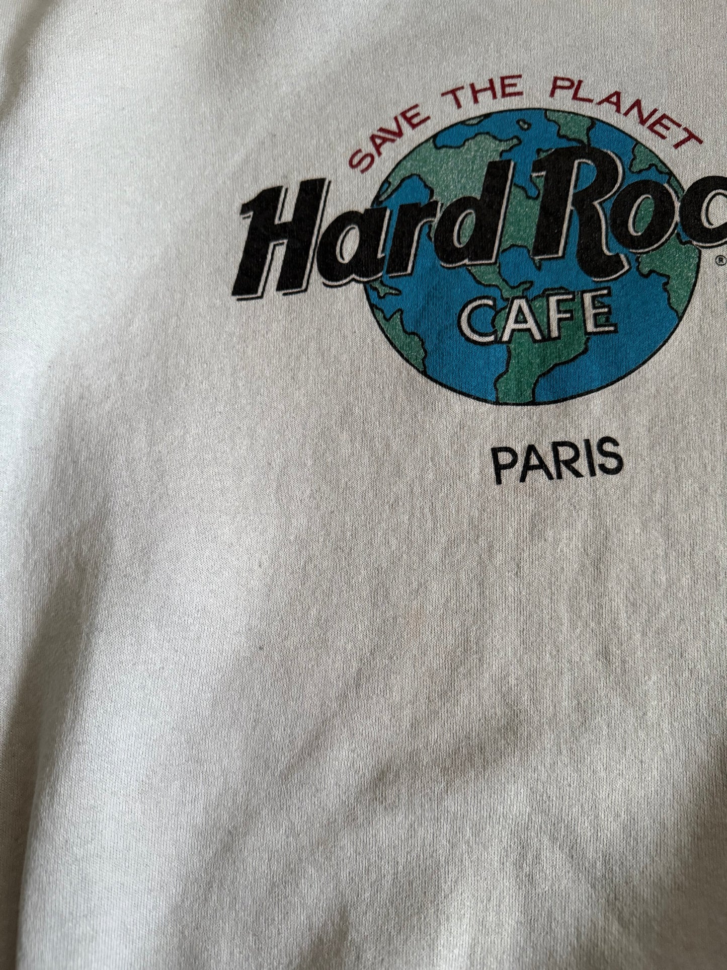 Vintage Hard Rock Cafe Paris Globe Crewneck Sweatshirt- XL
