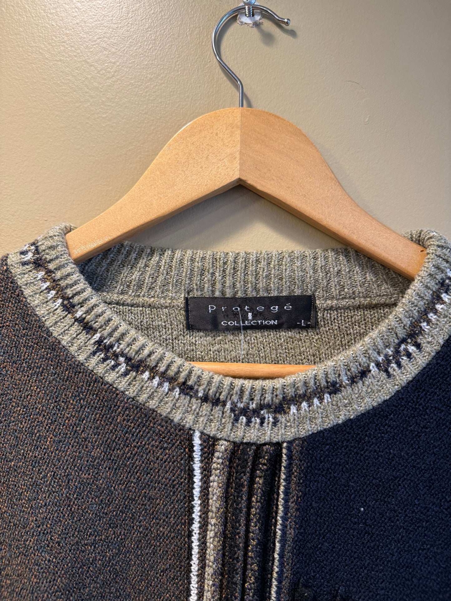 Vintage Protege Earth Tones 3D Knit Sweater- L