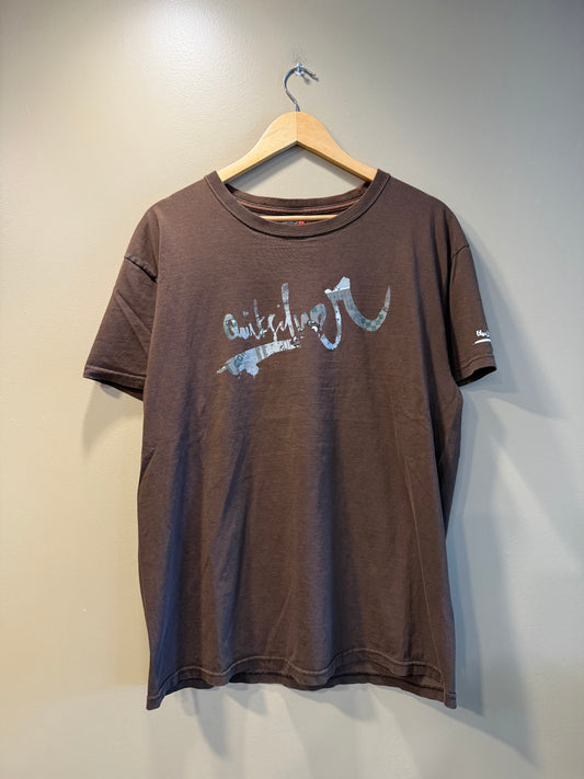 Vintage Quiksilver Brown Script Font T-Shirt- L