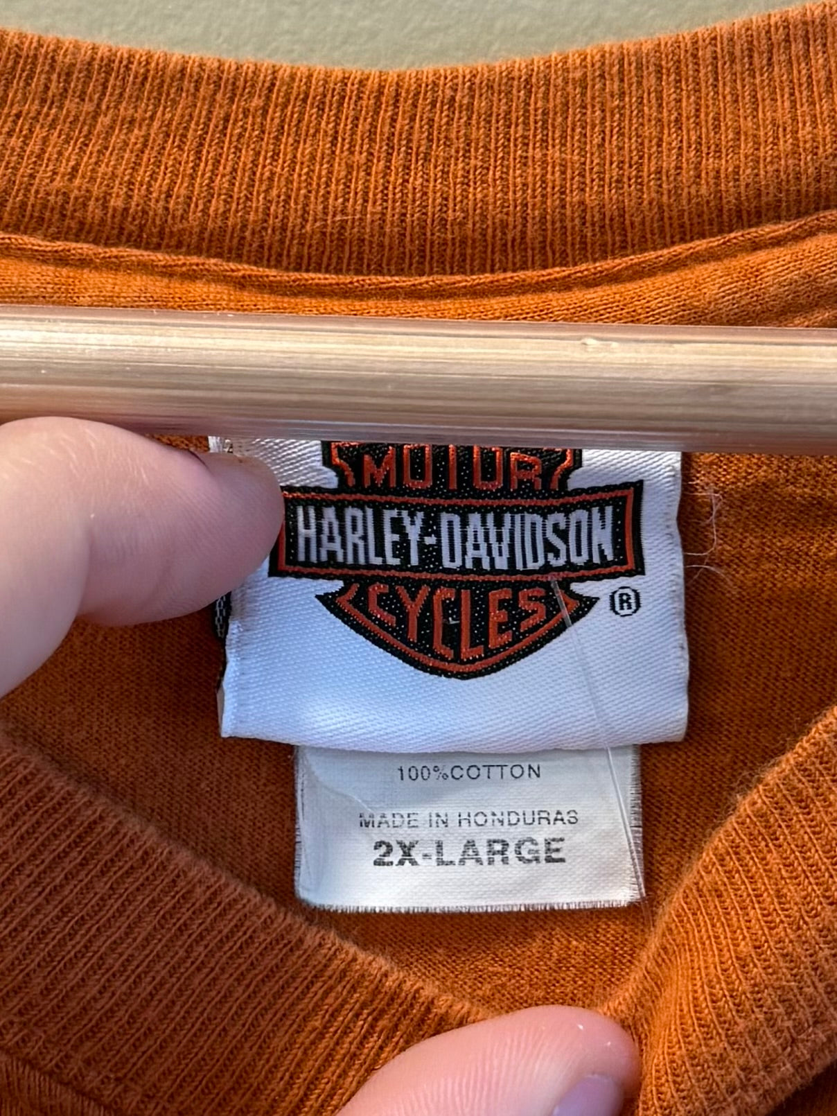 Vintage Harley Davidson Orange Eagle T-Shirt- XL