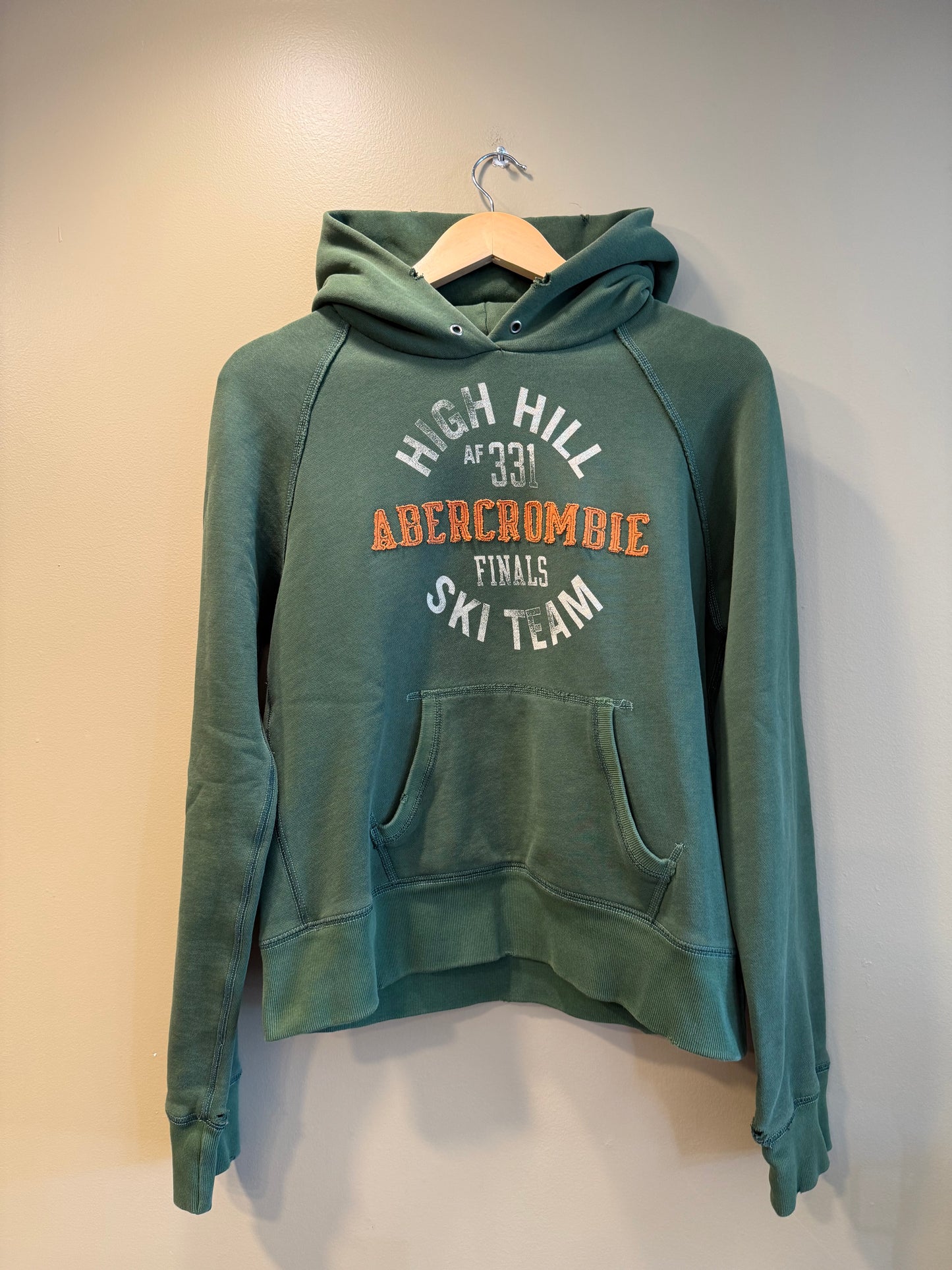 Vintage Y2K Abercrombie & Fitch Ski Team Green Hoodie Sweatshirt- S/M