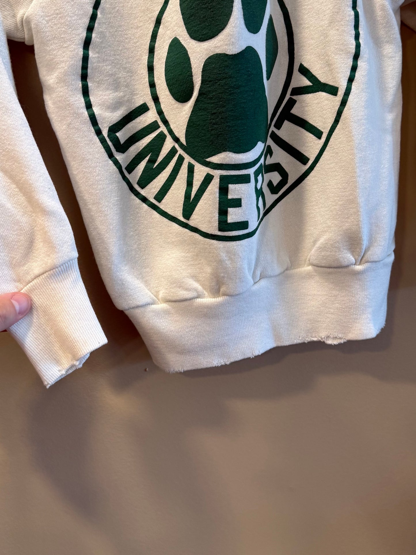 Vintage 80s Ohio University White Raglan Crewneck Sweatshirt- XS