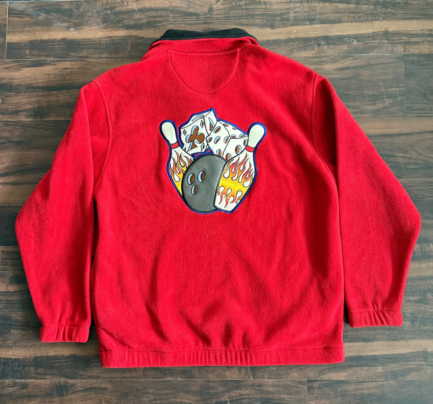 Vintage JNCO Red Dice Bowling Fleece Jacket- XL
