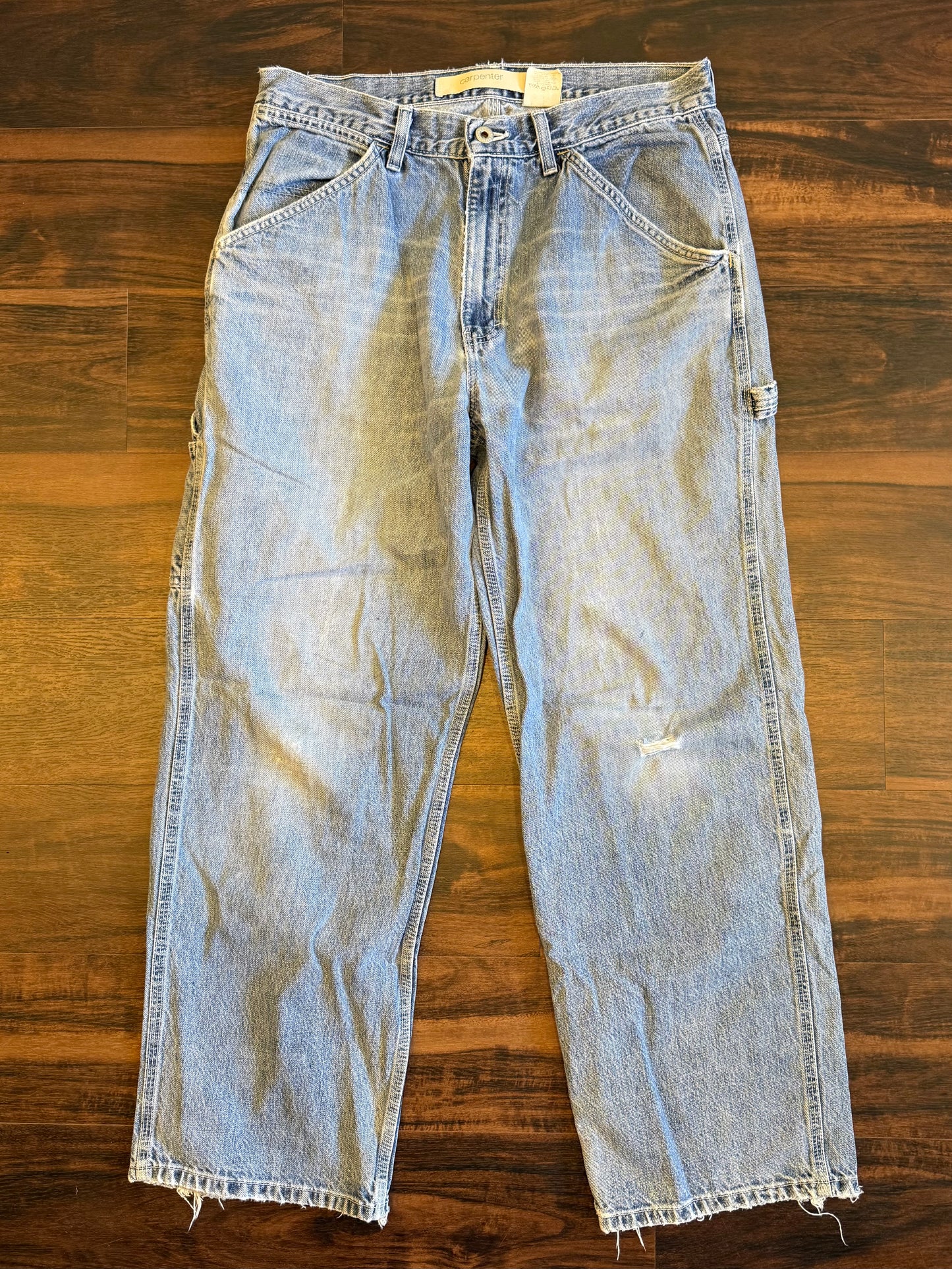 Vintage Gap Carpenter Light Wash Distressed Denim Jeans- 34x30