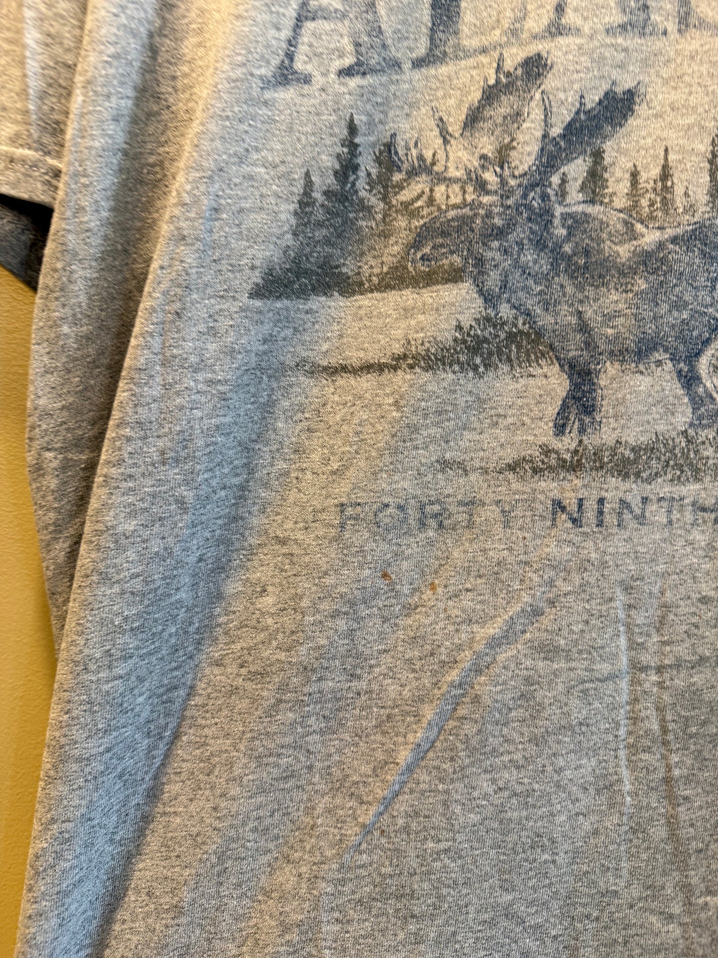 Vintage Alaska Moose Gray T-Shirt- L