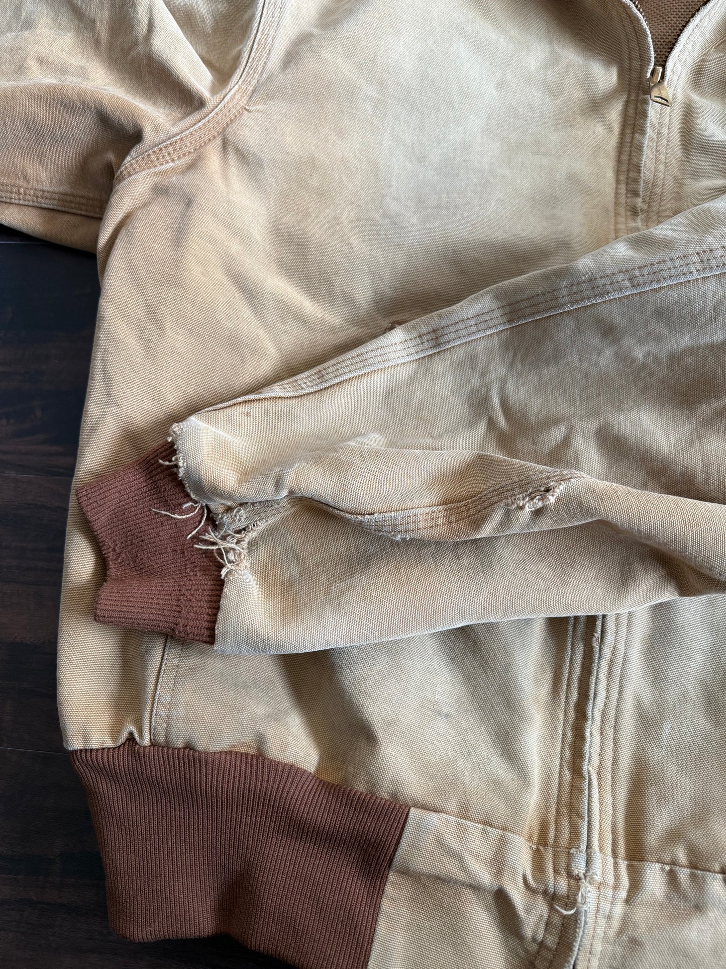 Vintage Carhartt Made In USA Hooded Tan Jacket- L