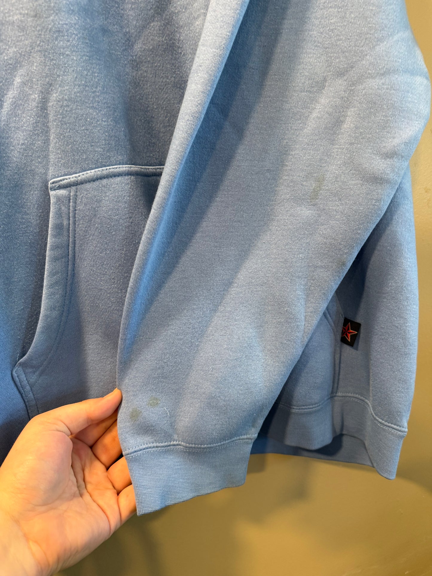 Vintage Y2K Top Heavy Blue Skull Hoodie Sweatshirt- XL