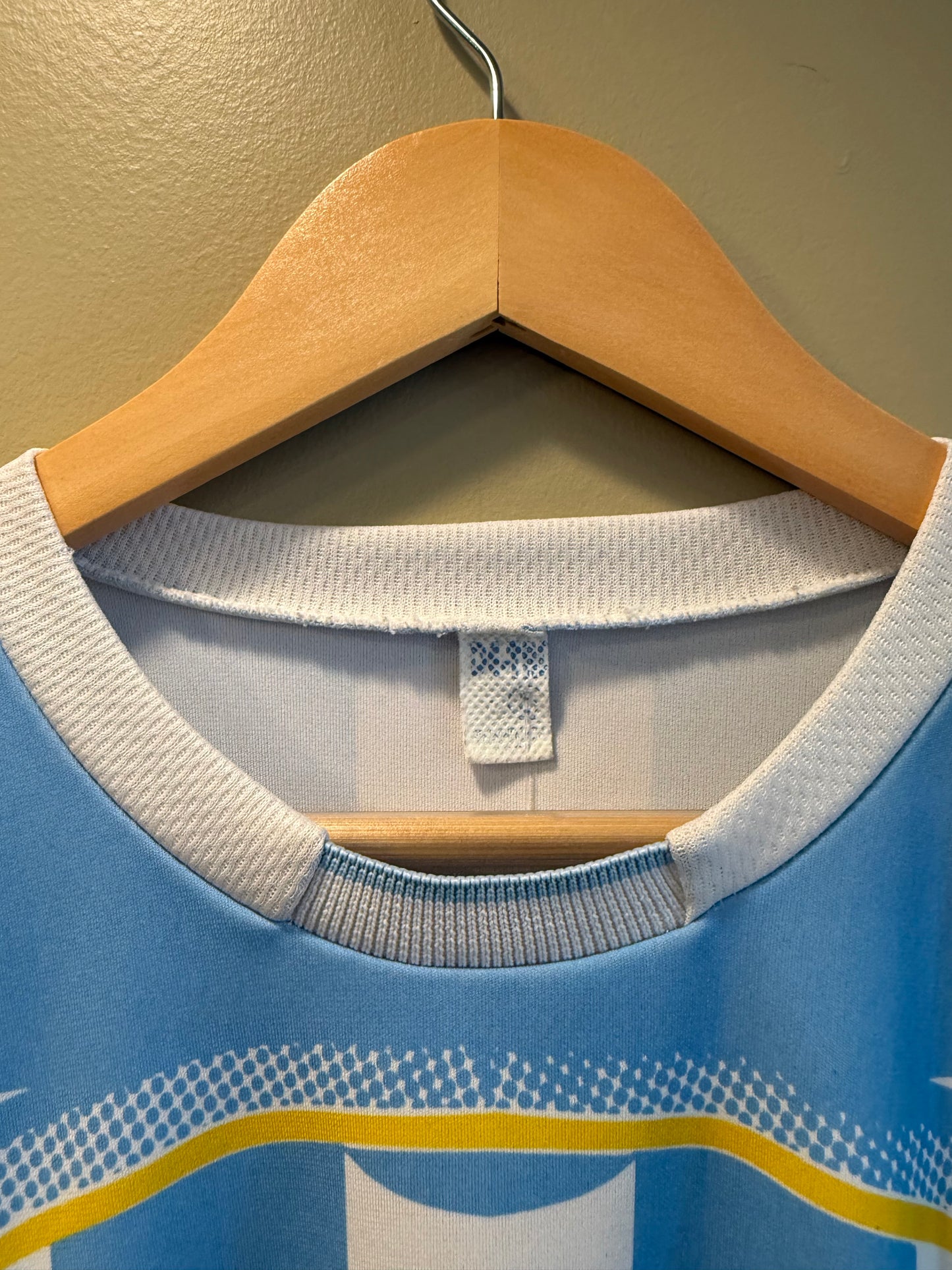 Vintage Argentina National Team Striped Blue Soccer Jersey- L