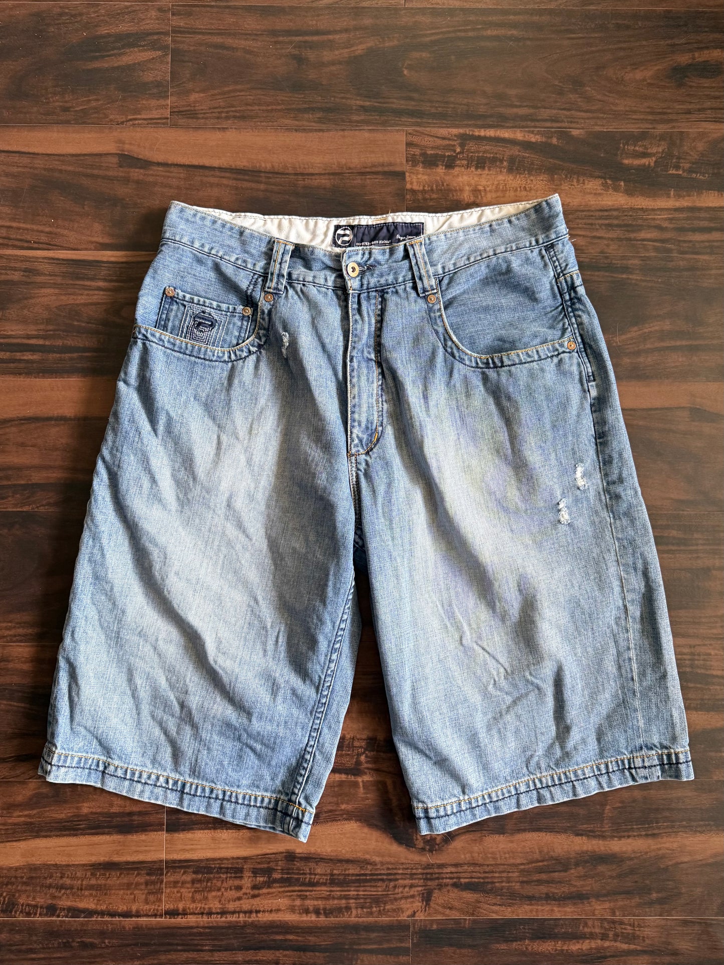 Vintage Y2K Pepe Jeans Embroidered Denim Jean Shorts- 36
