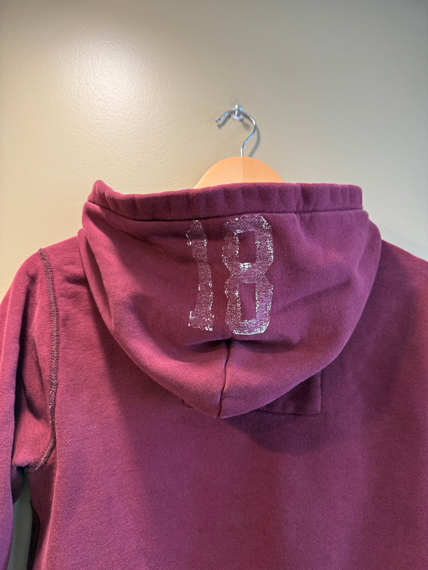 Vintage Y2K Abercrombie & Fitch Hockey Maroon Hoodie Sweatshirt- S
