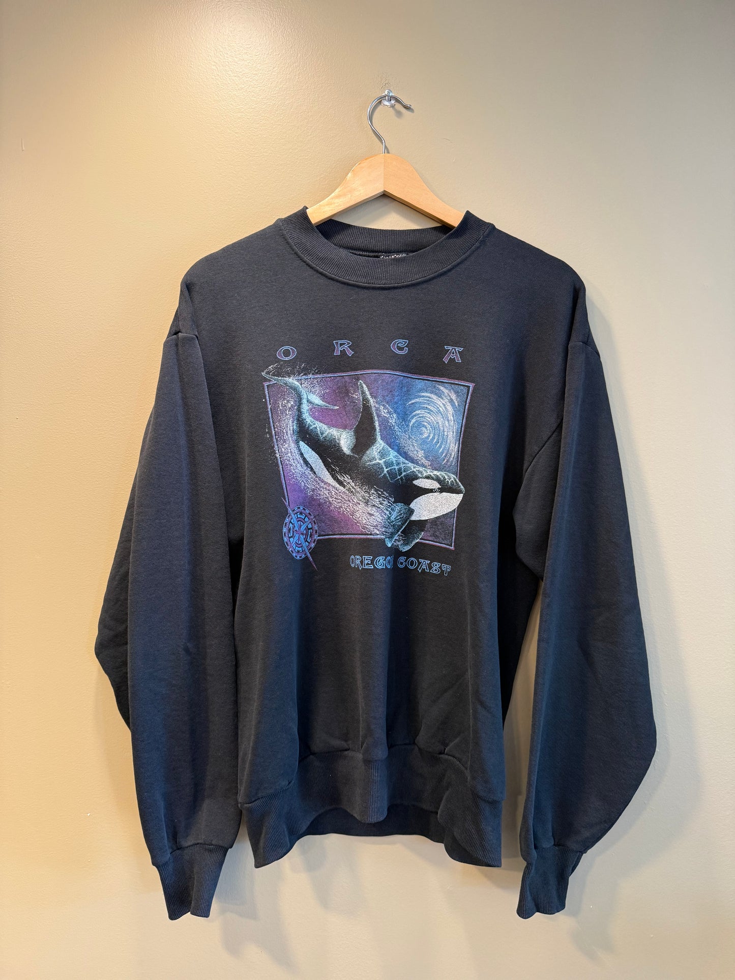 Vintage Oregon Coast Orcas Nature Crewneck Sweatshirt- M