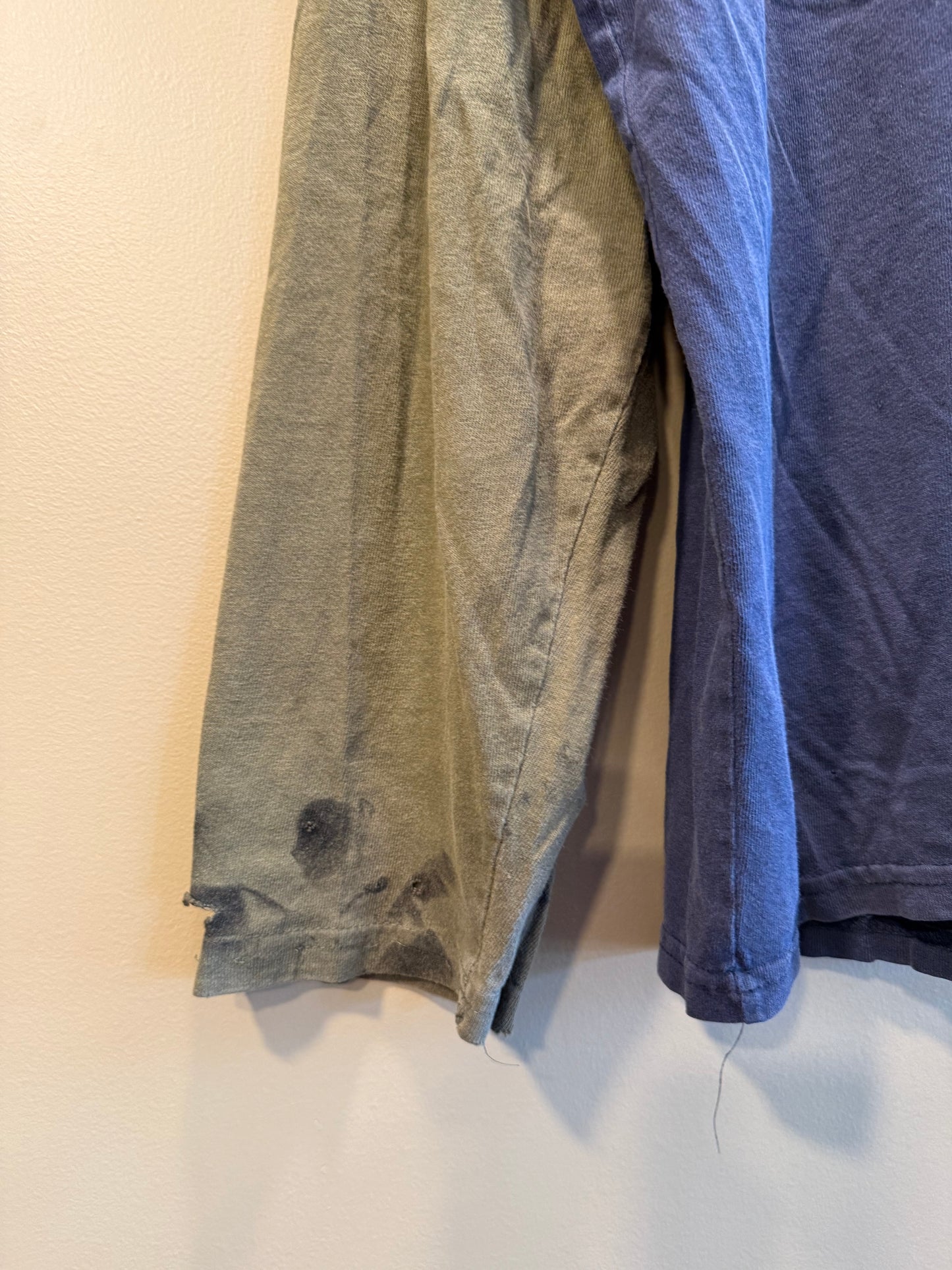 Vintage Quiksilver Surfwear Distressed Longsleeve Green & Blue T-Shirt- XL
