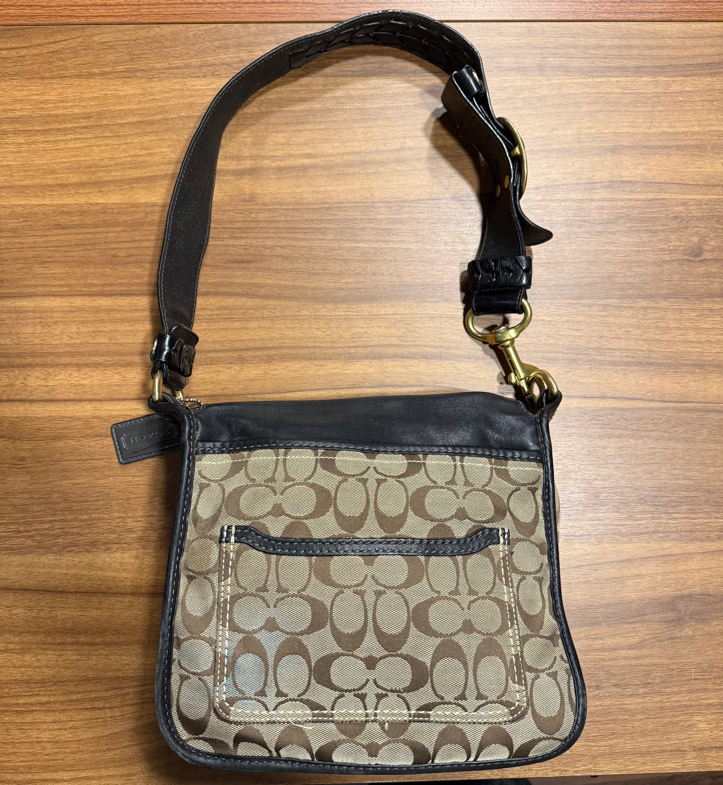 Vintage Coach 11434 Bleecker Signature Buckle Flap Shoulder Bag