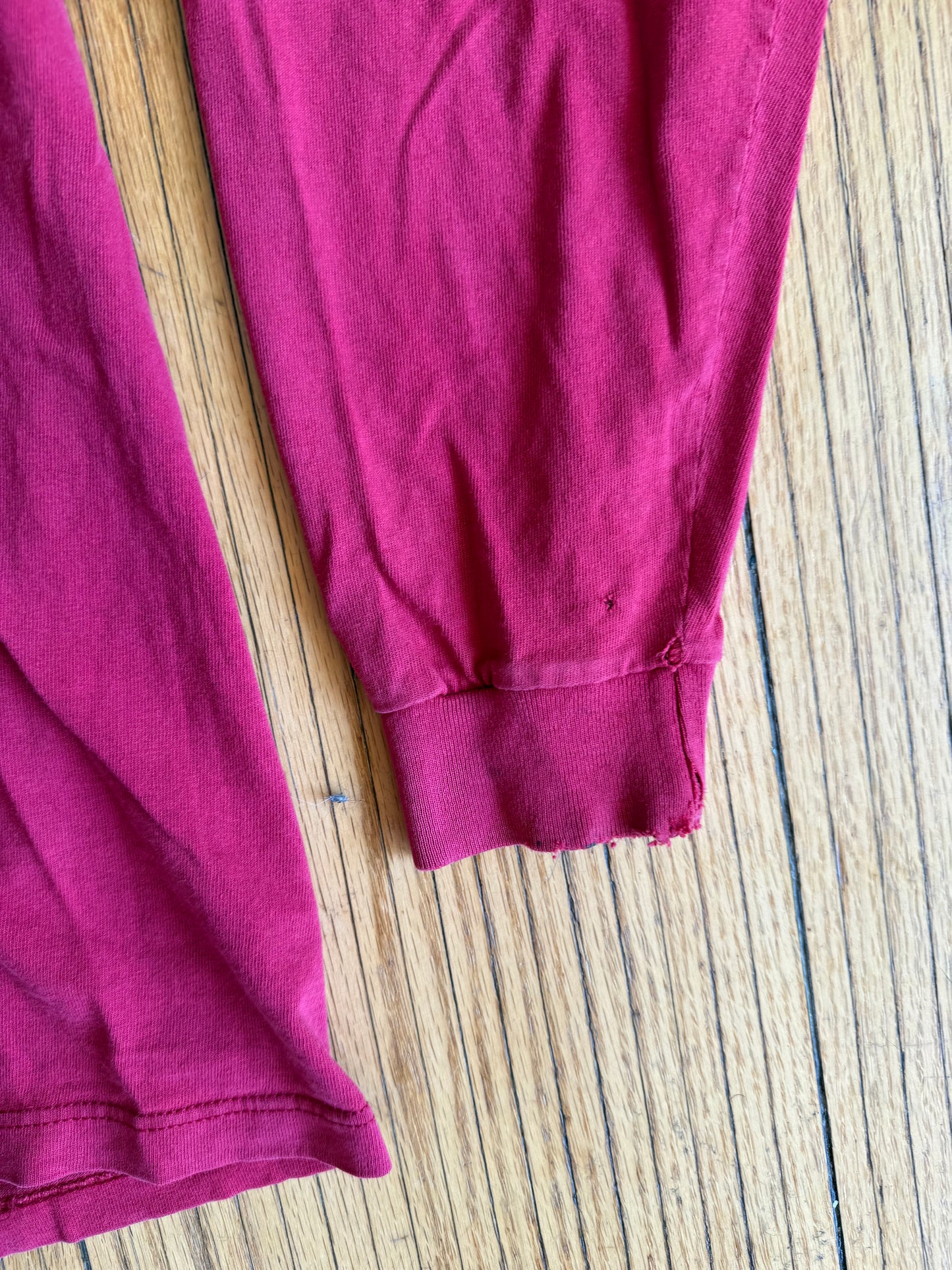 Vintage Nike Embroidered Distressed Red Long Sleeve T-Shirt- L