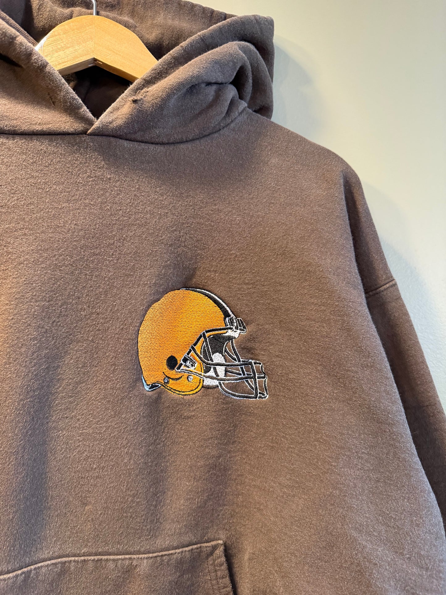 Vintage Cleveland Browns Heavyweight Brown Hoodie Sweatshirt- M