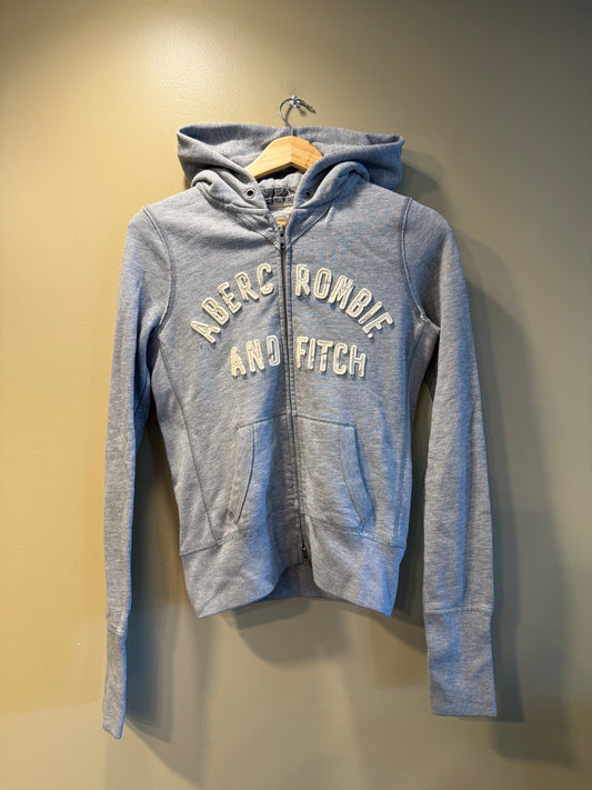 Vintage Abercrombie & Fitch Women’s Gray Zip-Up Hoodie Sweatshirt- M