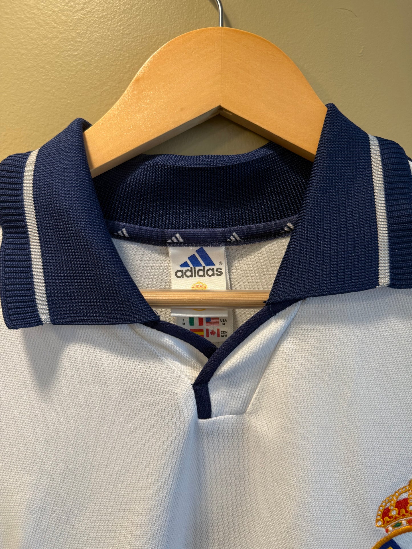 Vintage Adidas Real Madrid Teka 98-2000 White Soccer Jersey- M/L