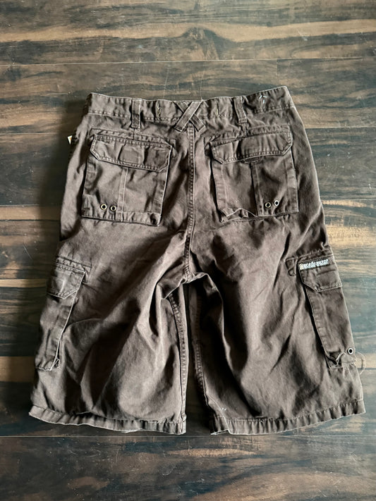 Vintage Y2K Ecko Unlimited Chocolate Brown Baggy Cargo Shorts- 34