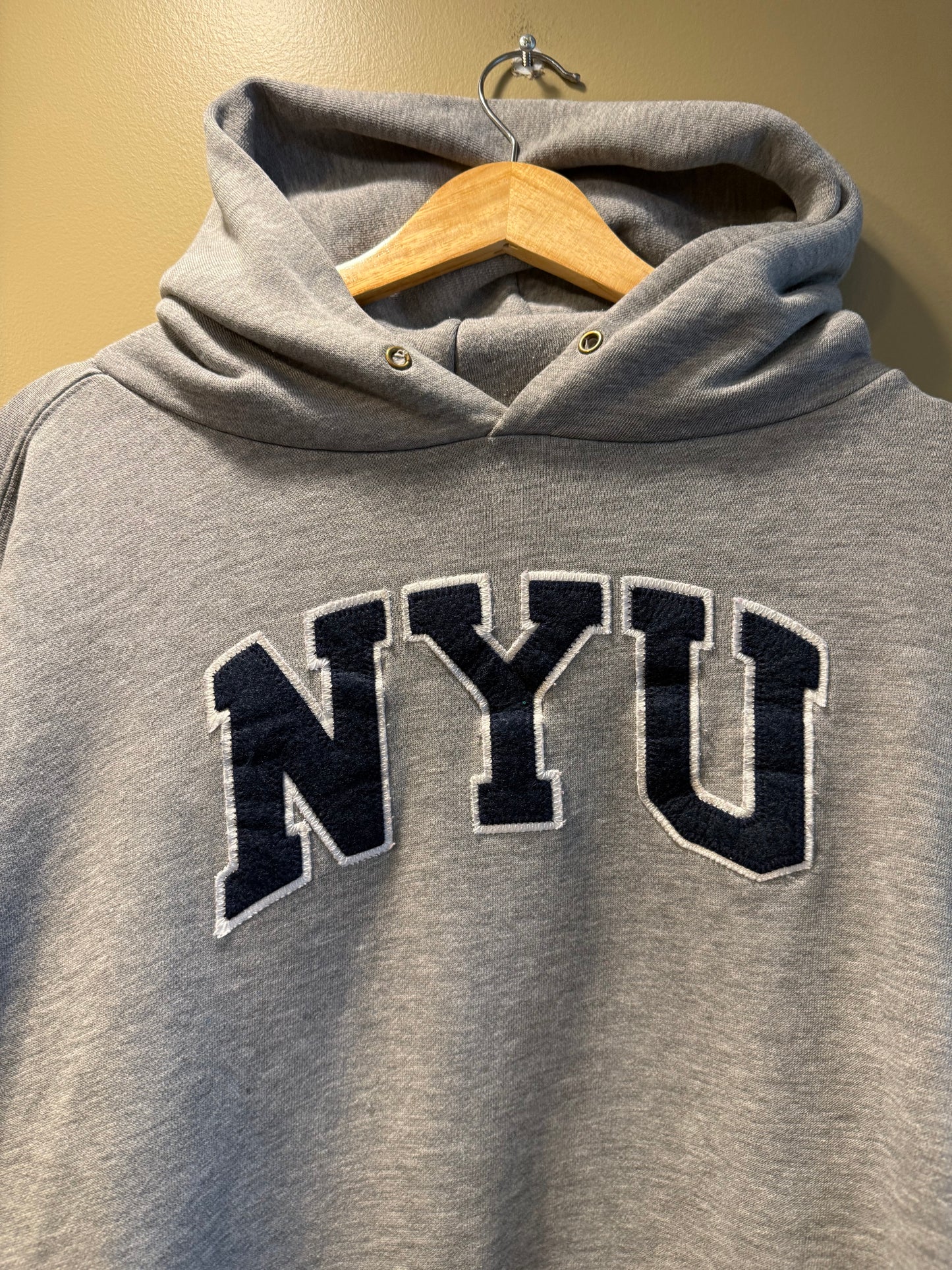 Vintage New York University Gray Hoodie Sweatshirt- XXL