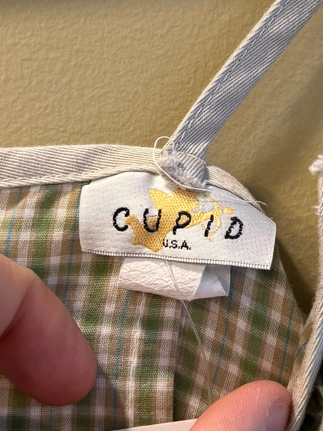 Vintage Cupid Green Plaid Dress- M
