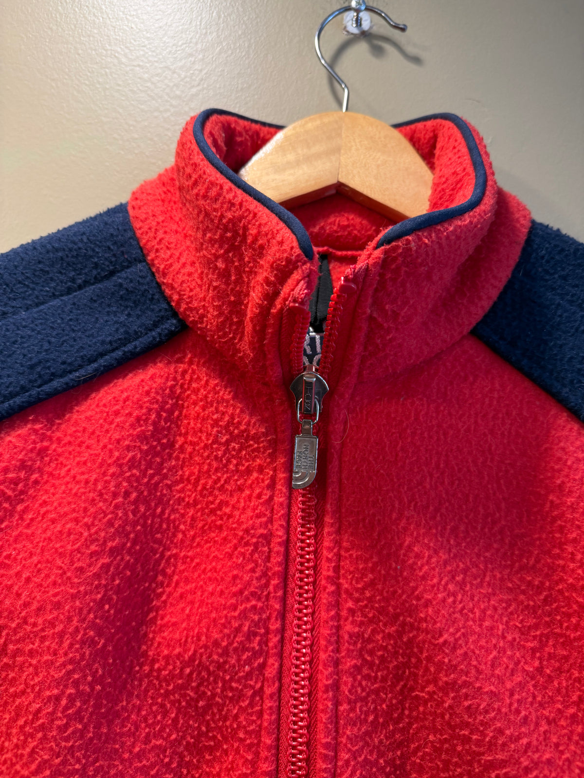 Vintage The North Face Red Zip-Up Fleece Jacket- S