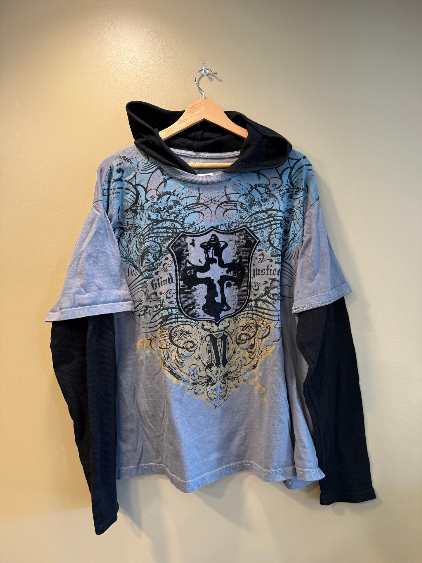 Vintage Y2K No Boundaries Gothic T-Shirt Hoodie Sweatshirt- XL