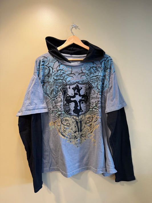 Vintage Y2K No Boundaries Gothic T-Shirt Hoodie Sweatshirt- XL