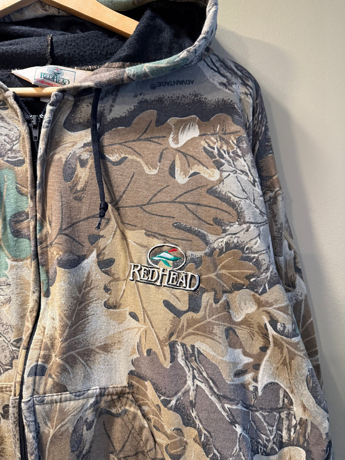 Vintage Redhead Tree Camo Zip-Up Hoodie Sweatshirt- XL