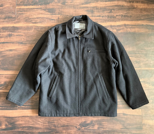 Vintage Woodlake New York Black Wool Zip-Up Jacket- M