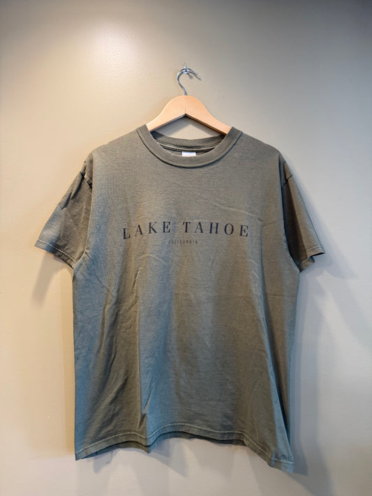 Vintage Lake Tahoe Green Spell Out T-Shirt- L