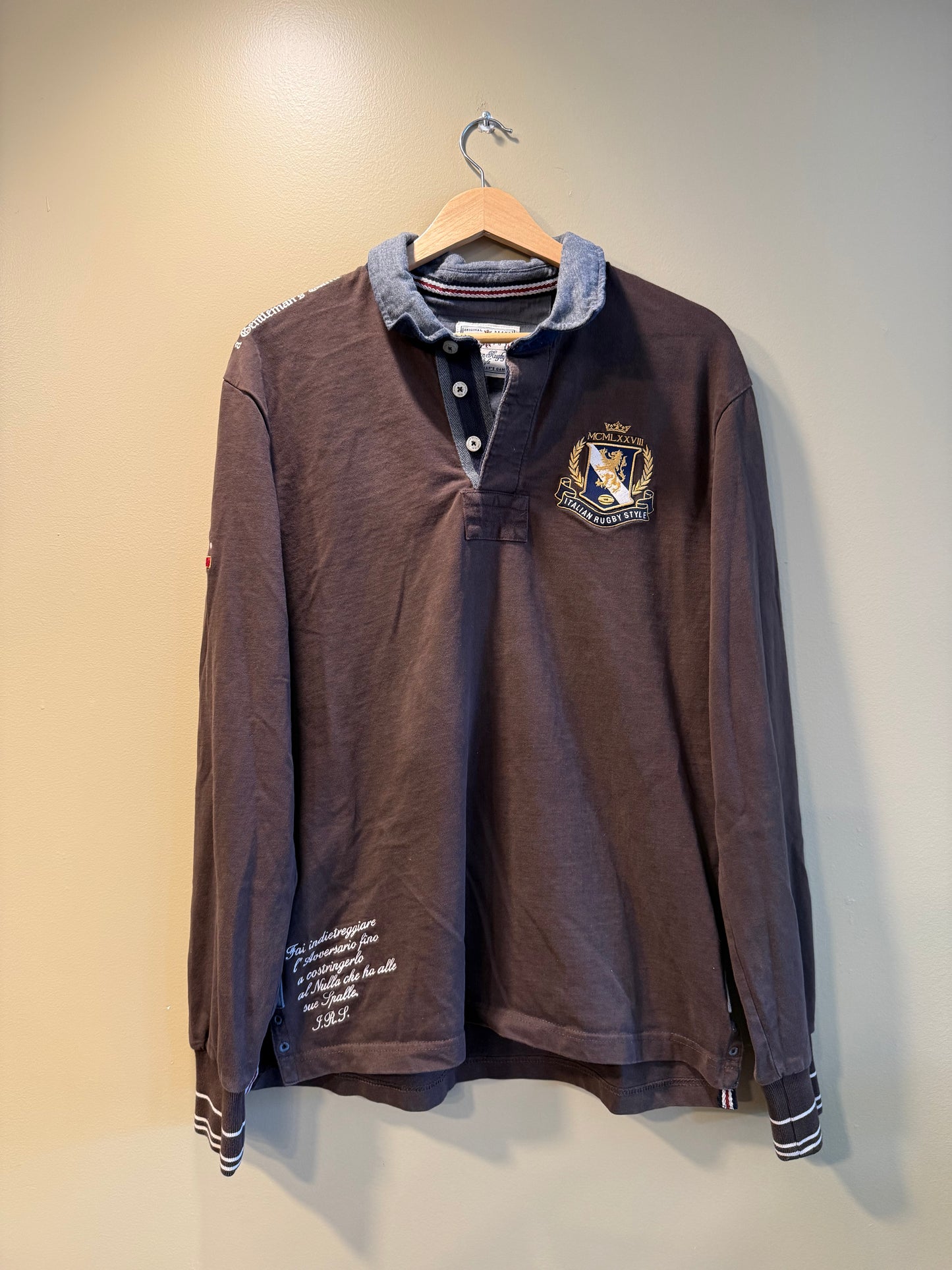 Vintage Brown Italian Rugby Shirt- L