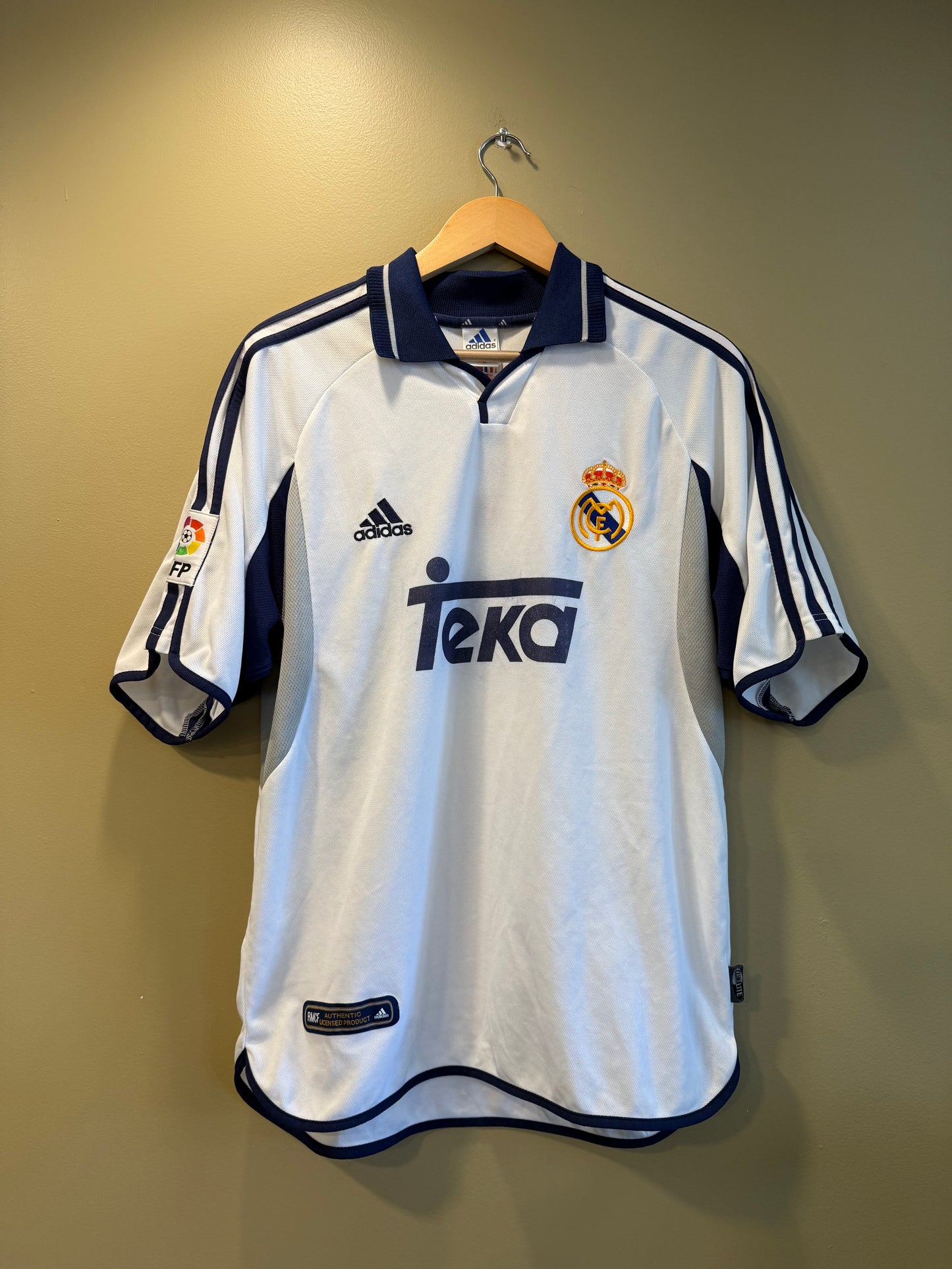 Vintage Adidas Real Madrid Teka 98-2000 White Soccer Jersey- M/L