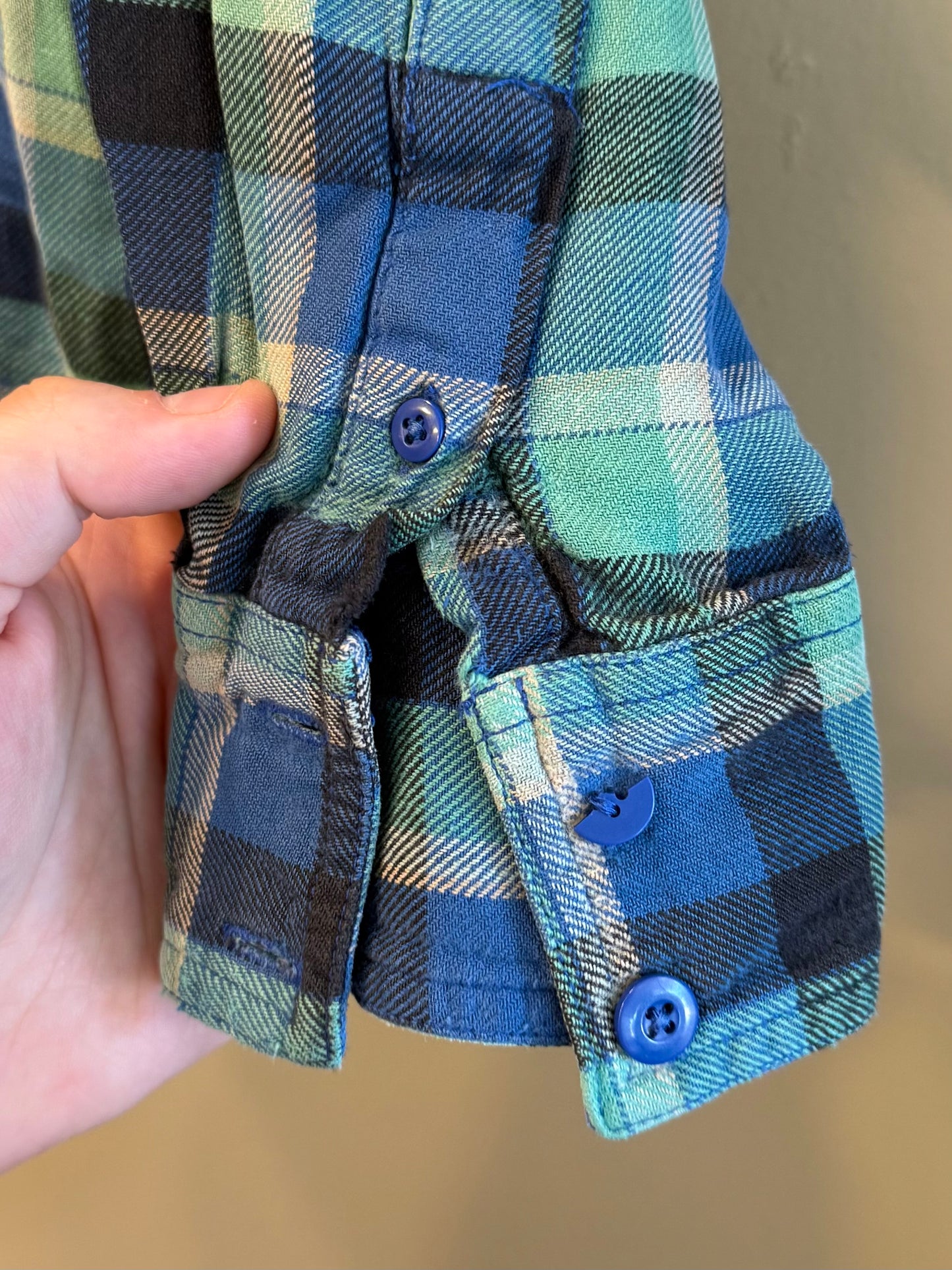 Vintage Ocean Pacific Checkered Beach Flannel Shirt- M