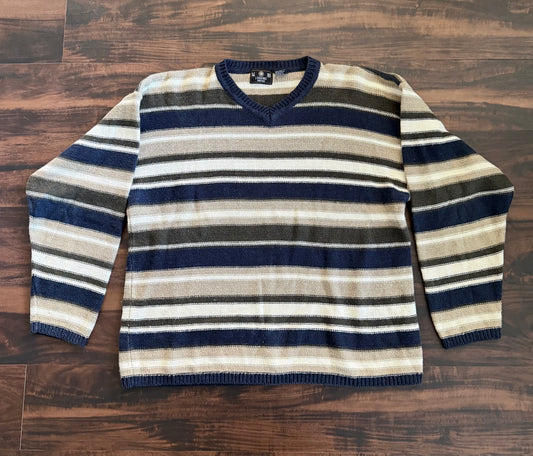 Vintage J Riggins Multi-Colored Striped Sweater- L