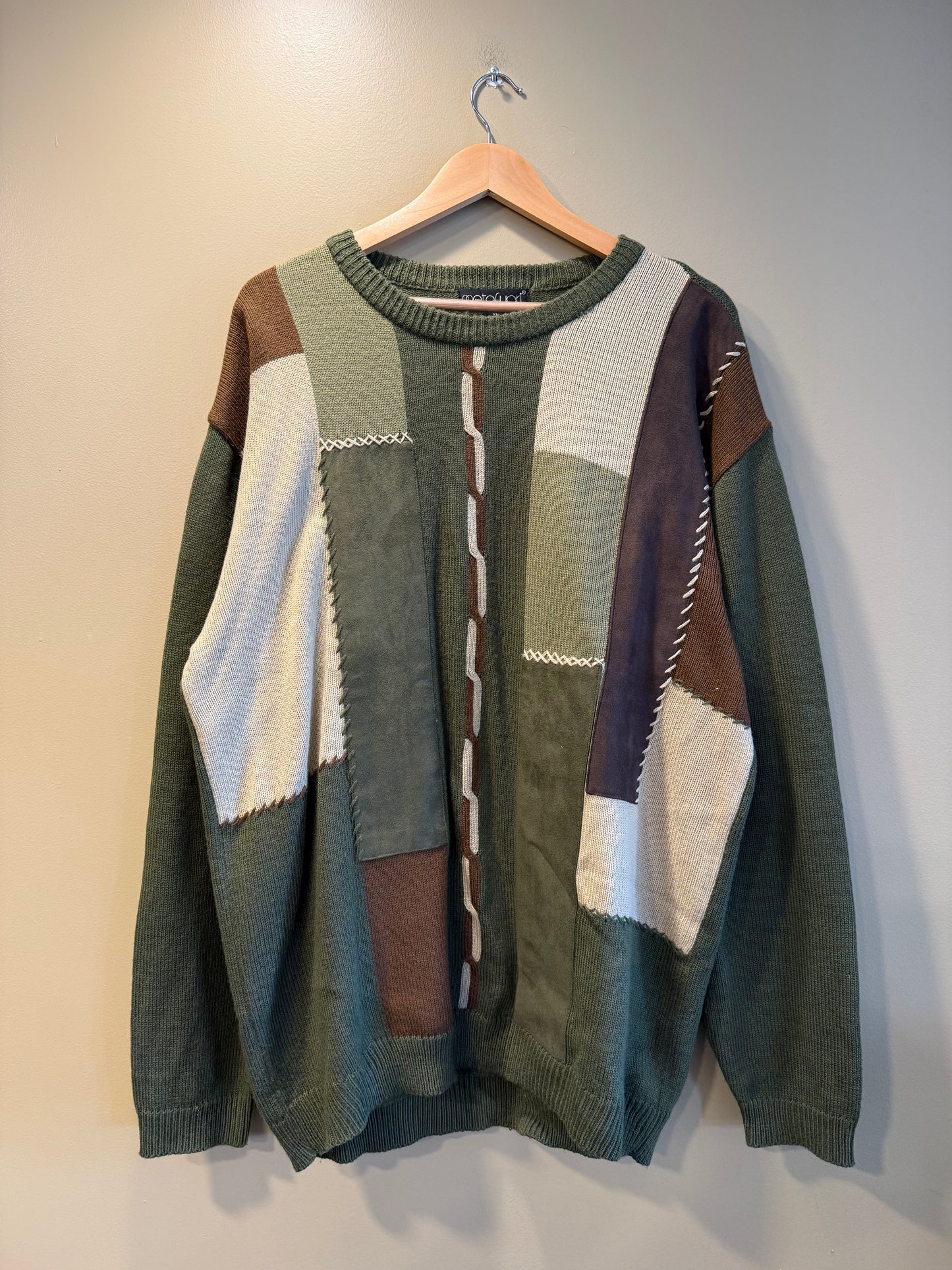 Vintage Metofuori Textured Patchwork Sweater- XL