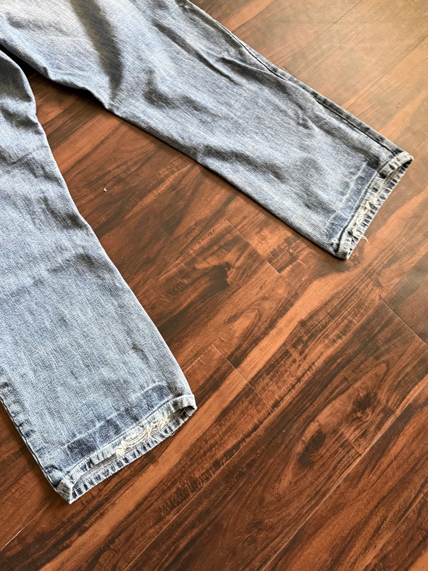 Vintage Y2K Akademiks Light Wash Graphic Pocket Denim Jeans- 38x34