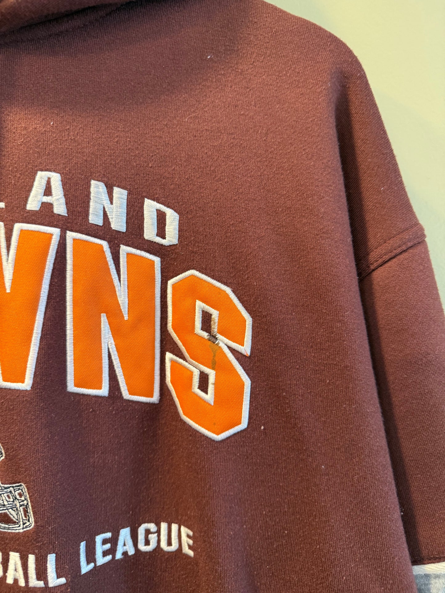 Vintage Lee Sport Cleveland Browns Brown Hoodie Sweatshirt- L