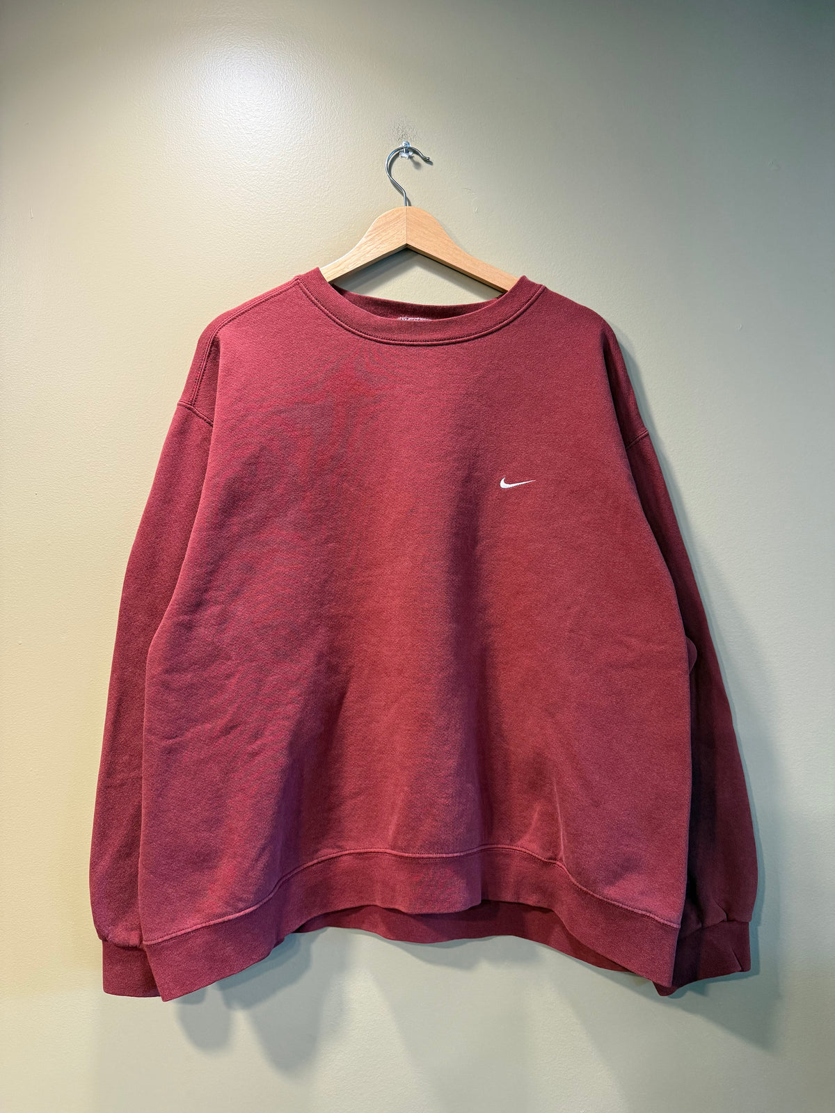 Vintage Nike Maroon Red Swoosh Crewneck Sweatshirt- L/XL