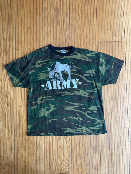 Vintage Army Donkey Camouflage T-Shirt- XL