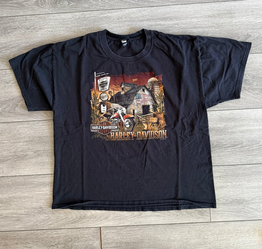 Harley Davidson Motorcycles American Barn Black T-Shirt- XL