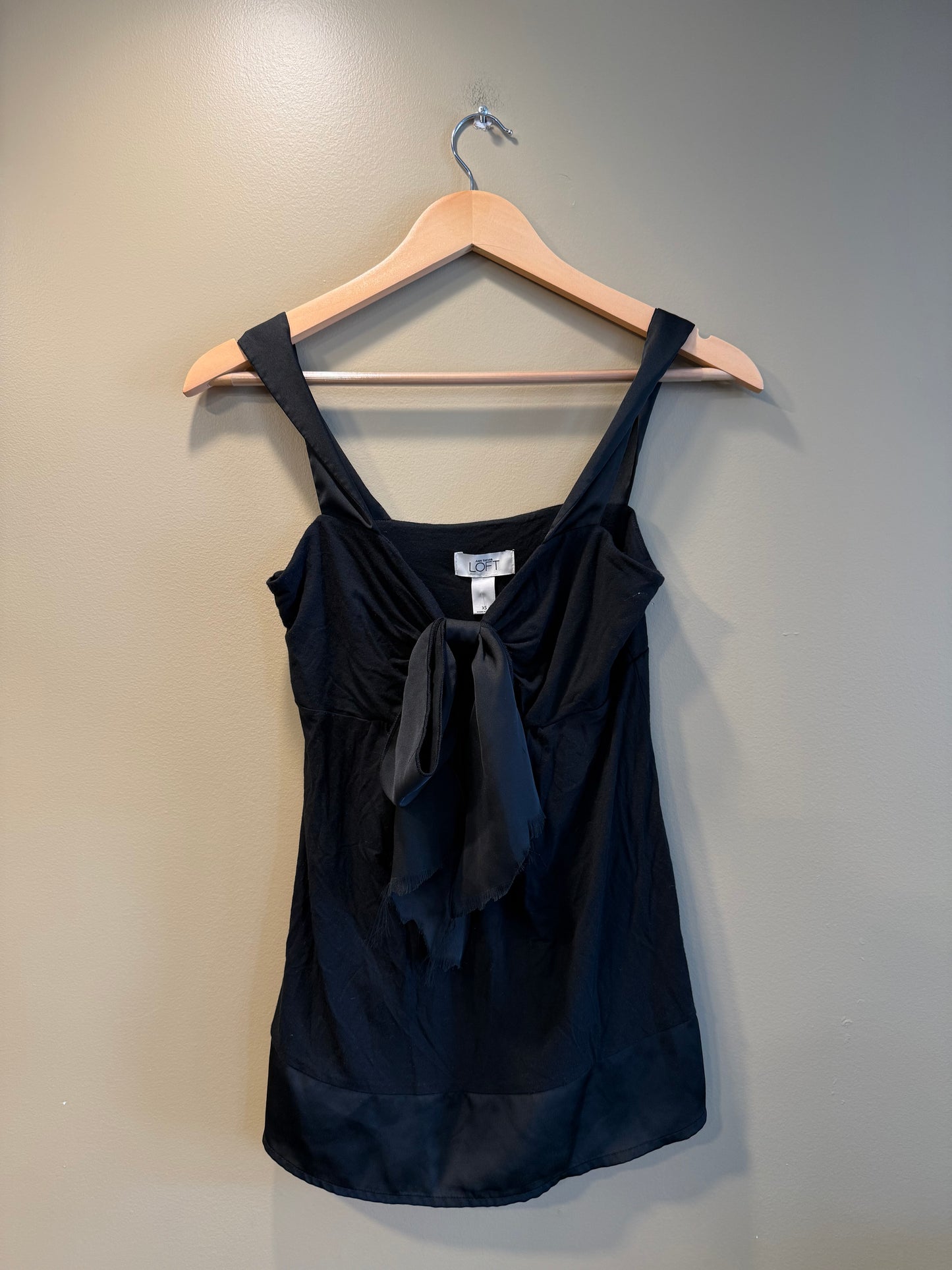 Vintage Ann Taylor Loft Black Bow Top- XS