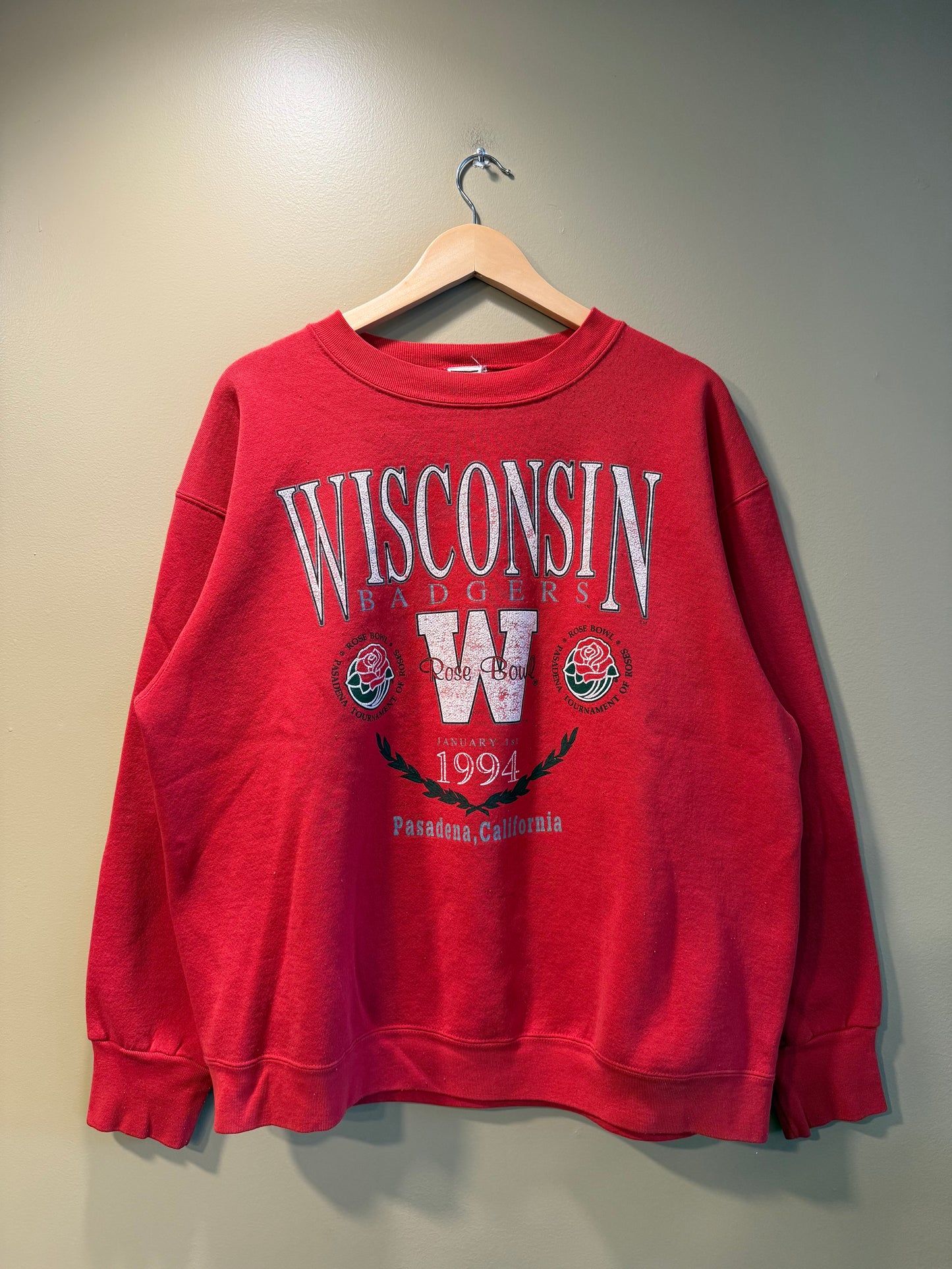 Vintage University of Wisconsin Badgers Rose Bowl Crewneck Sweatshirt- XL