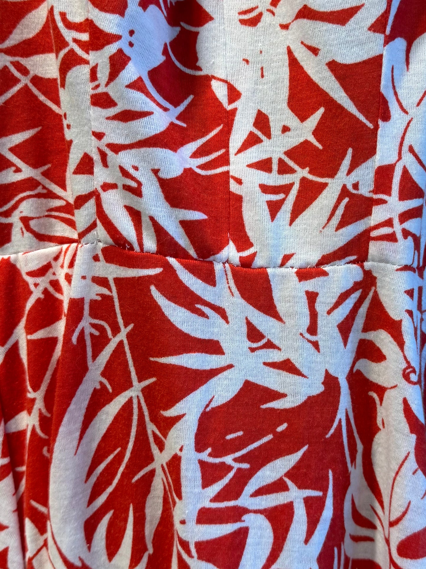 Vintage 70s Sears Red & White Floral Dress- S/M