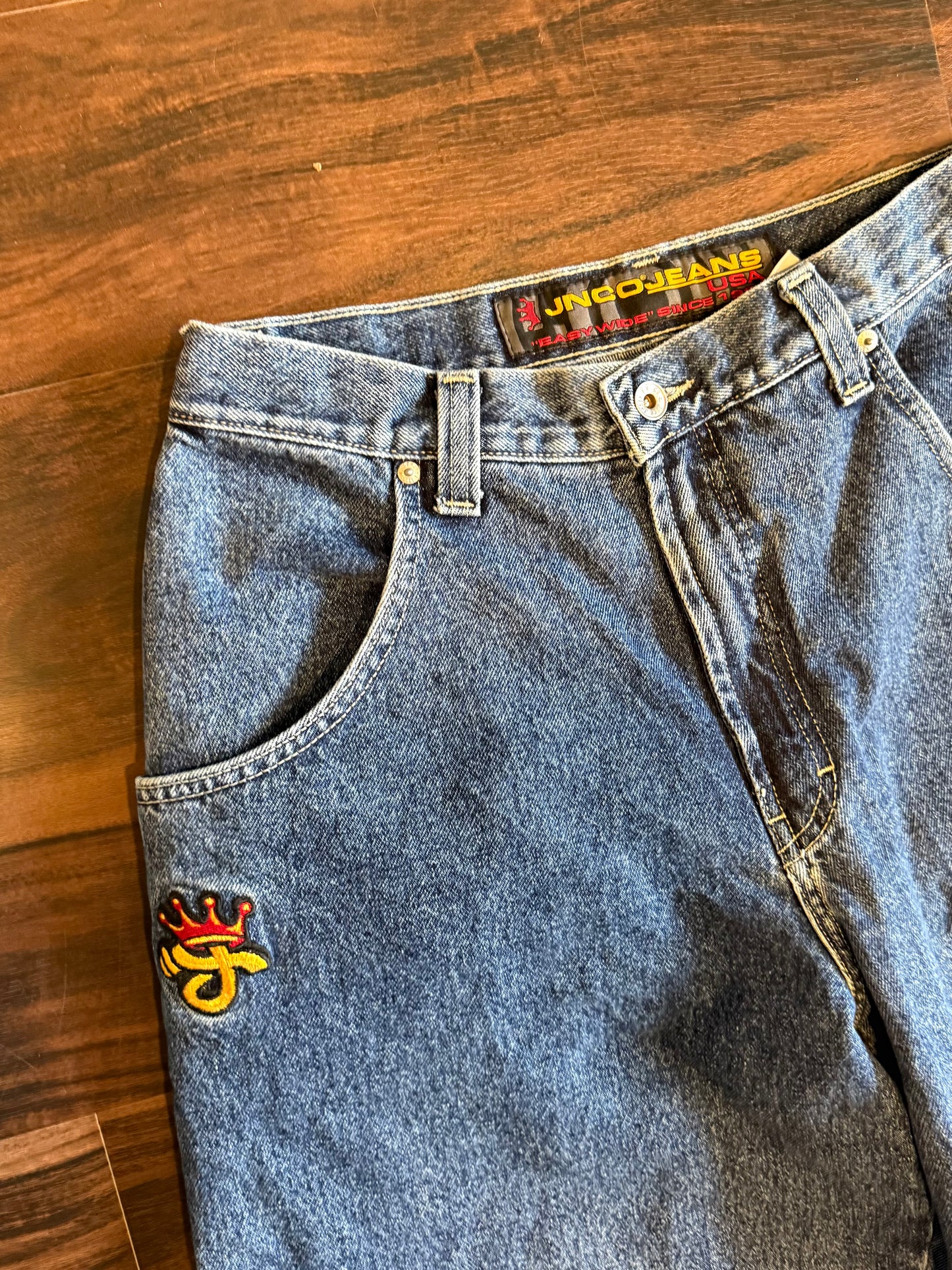 Vintage JNCO Crown Embroidered Streetwear Denim Jeans- 32x32