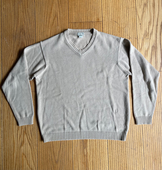 Vintage L.L. Bean Tan Cotton Knit Sweater- L