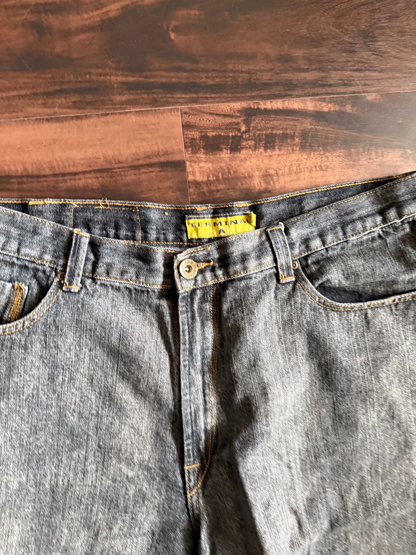 Vintage Y2K Terminal Dark Gray Denim Jean Shorts- 38