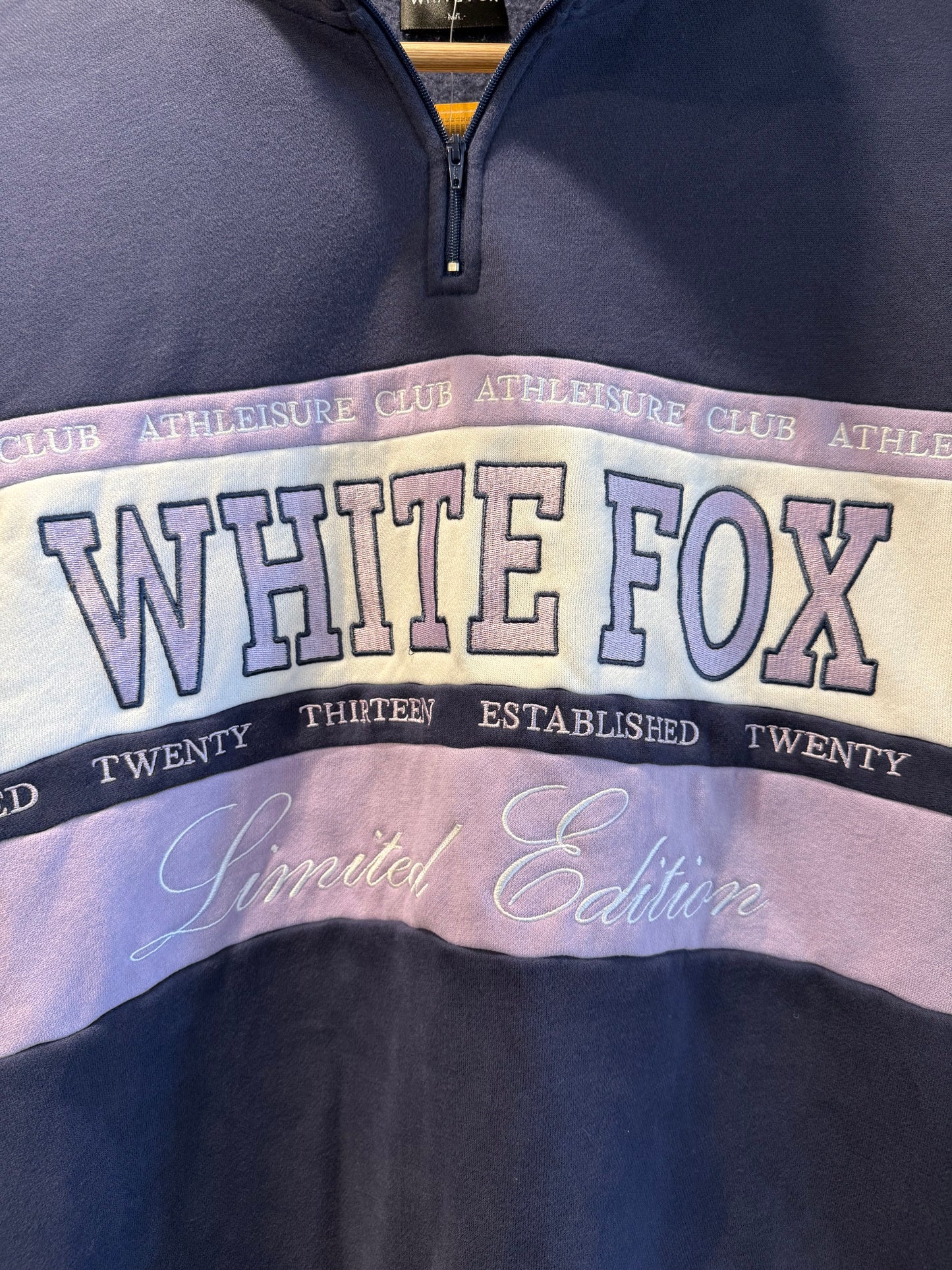 White Fox Athleisure Club Quarter-Zip Women’s Sweatshirt- M