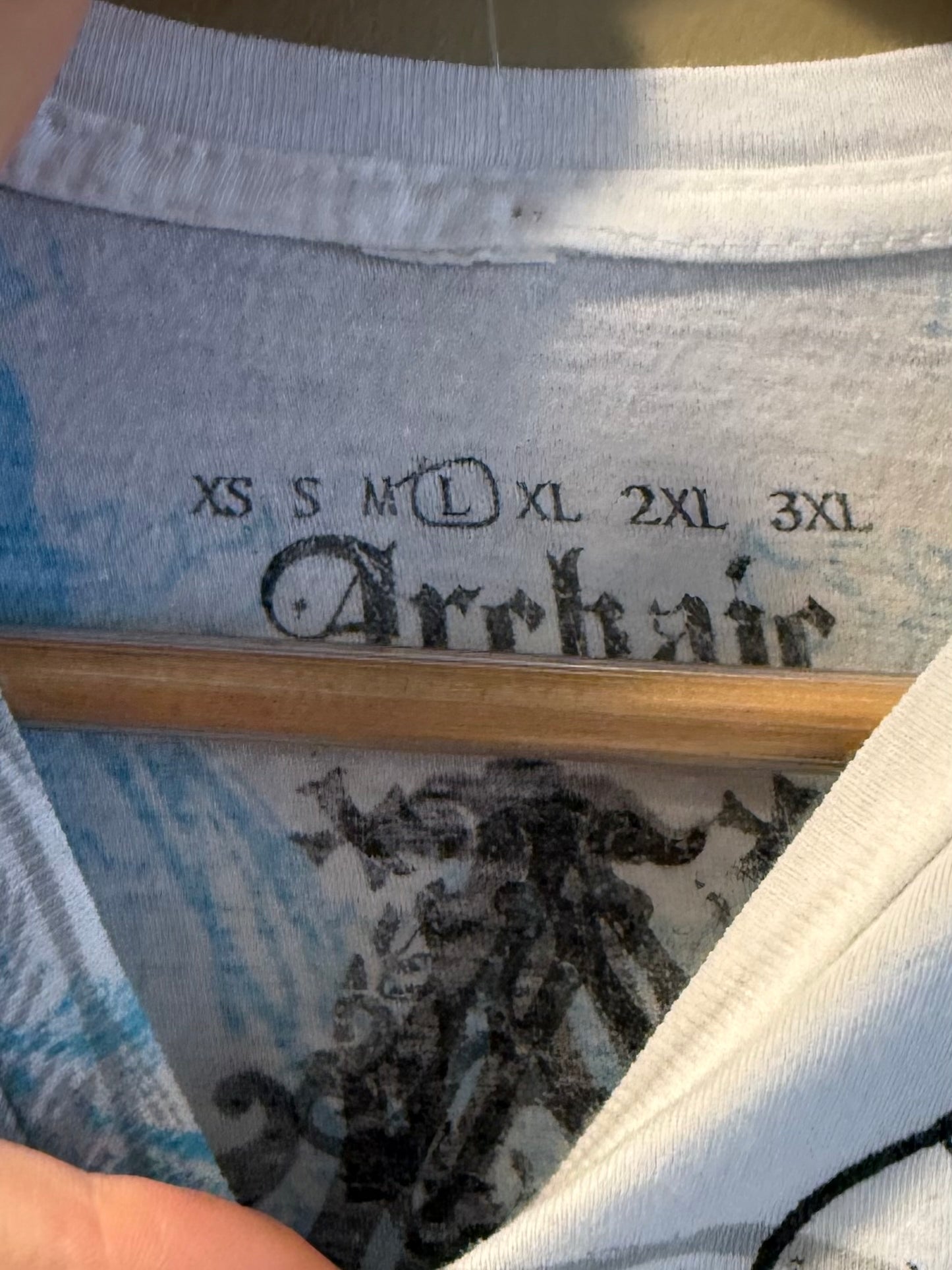 Vintage Y2K Archaic White Griffin Eagle T-Shirt- L